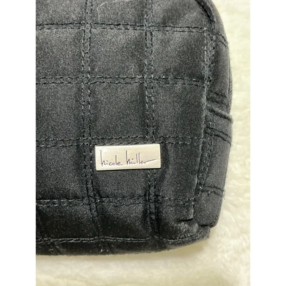 Nicole Miller Quilted Black Cosmetic Makeup Bag